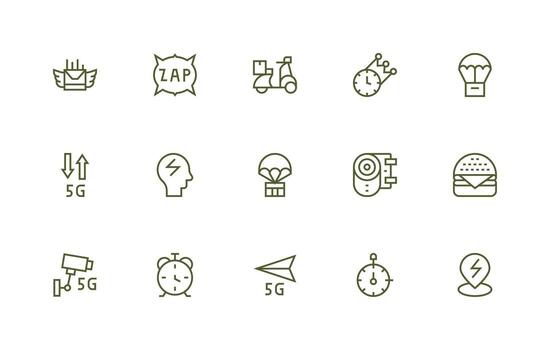 Fast Visual Pack containing 15 Regular Line Icons Scalable Icon Pack vector