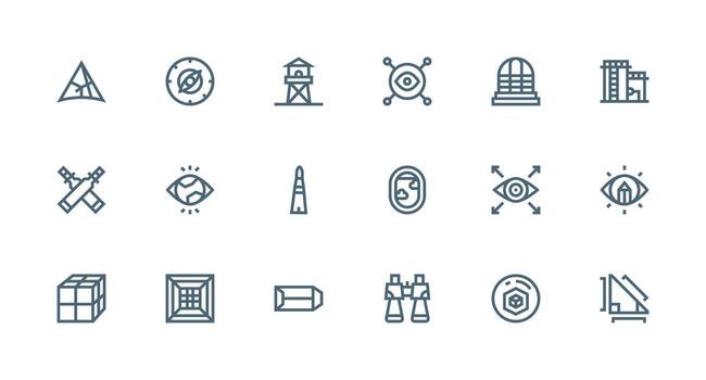 perspectiva conjunto con 18 fuerte carrera línea íconos sencillo íconos para interfaz y wireframes vector