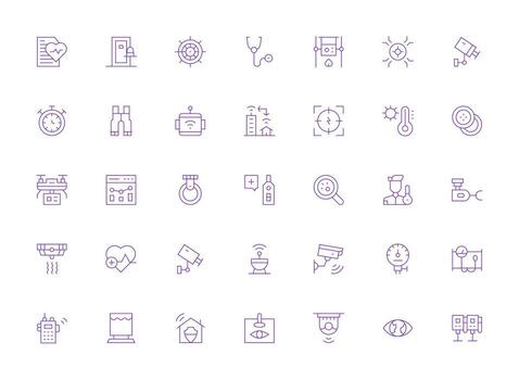 supervisión icono colección con 35 ligero línea diseños bien estructurado íconos para creativo utilizar vector