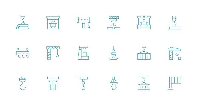 Minimal Line Icons from Hoist Set with 18 Vectors Pixel Perfect Icon Set