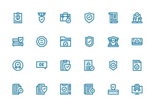 Thick Line Line Icons from Compliant Set with 24 Vectors Icon Set for Web