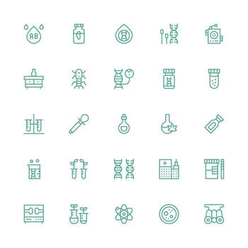 Medium Stroke Outline Icons from Lab Set with 25 Vectors High-Resolution Icons for Any Platform