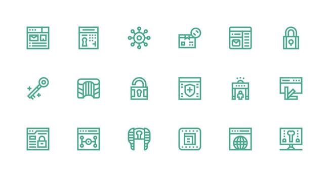 Strong Stroke Line Icons from Portal Set with 18 Vectors Line Icon Collection