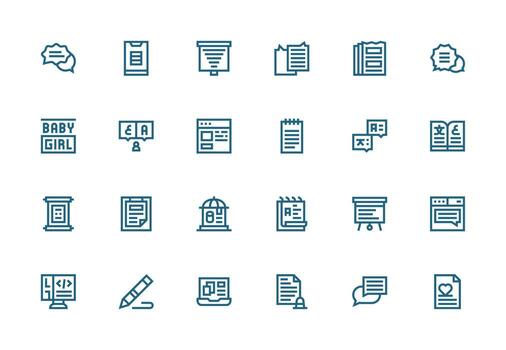 24 Thick Line Line Vectors for Text Theme High-Resolution Icons for Any Platform