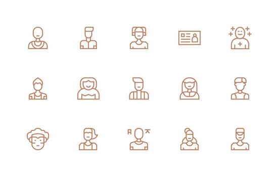 Signup Icon Set with 15 Regular Line Graphics Layout Icon Collection vector