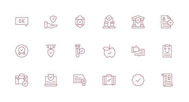 18 Minimal Line Designs for Compliant Icons Well-Structured Icons for Creative Use vector