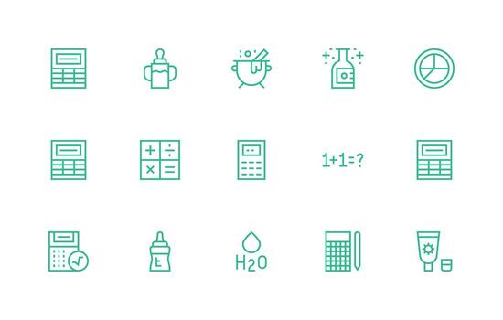 15 regular línea diseños para fórmula íconos tablero icono serie vector