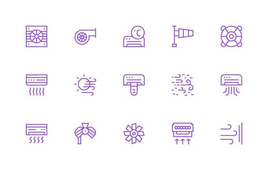 15 Regular Line Style Icons from Airflow Collection Neatly Designed Icons for Web Platforms vector