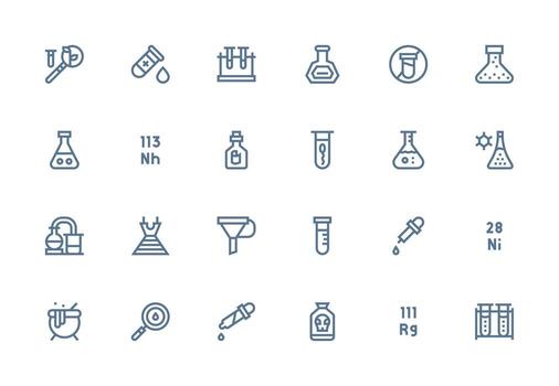 24 Thick Line Line Style Icons from Laboratory Collection Multi-Purpose Icon Set vector