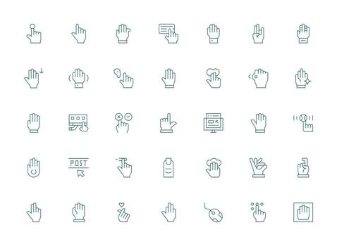 35 ligero línea vectores para hacer clic tema alta resolución íconos para ninguna plataforma