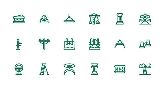 Support Structure Icon Collection with 18 Strong Stroke Line Designs High-Quality Icon Pack vector