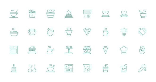 Hot featuring 32 Icons in Thin Line Design Minimal Icon Set for Interface Projects vector