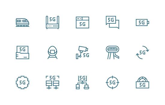 HighSpeed including 15 Regular Line Illustrations Icon Set for Web vector