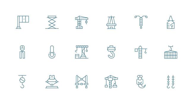 Minimal Line Icons from Hoist Set with 18 Vectors Professional Icon Set