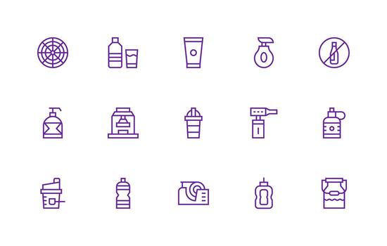 15 Regular Line Designs for Plastic Icons Scalable Icons for Cross-Platform Interfaces vector