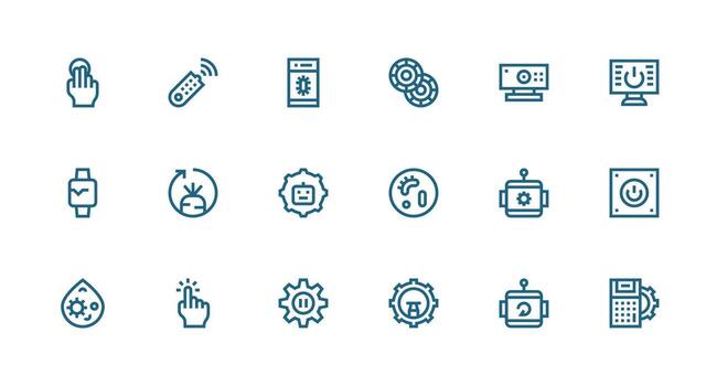 fuerte carrera línea íconos desde función conjunto con 18 vectores mínimo icono paquete