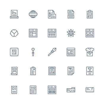 25 medio carrera contorno íconos para modelo gráficos limpiar icono colección para web utilizar vector