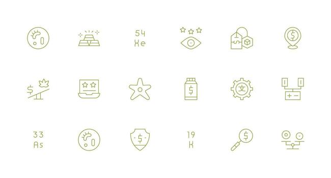 Value Icon Collection with 18 Minimal Line Designs Interface Icon Collection vector