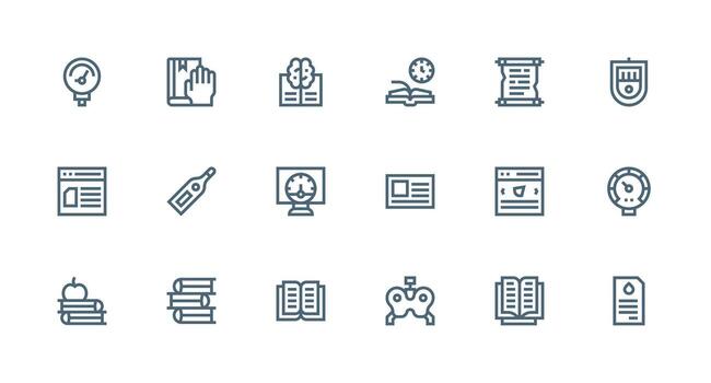 leyendo visual paquete conteniendo 18 fuerte carrera línea íconos de múltiples fines icono paquete para plantillas vector