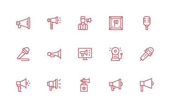 15 regular línea íconos para público habla a gráficos interfaz íconos para diario utilizar vector