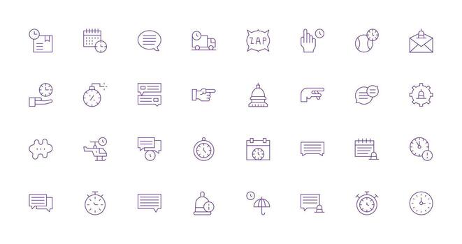 Prompt Design Icons featuring 32 in Thin Line Style Quick Access Icons for UI Development vector