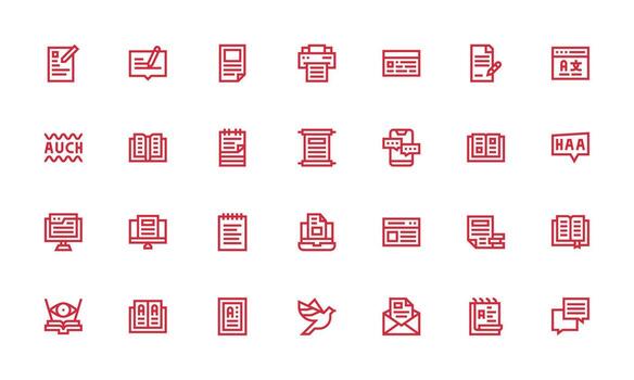 28 Text Icons in Bold Line Aesthetic Well-Structured Icons for Creative Use vector
