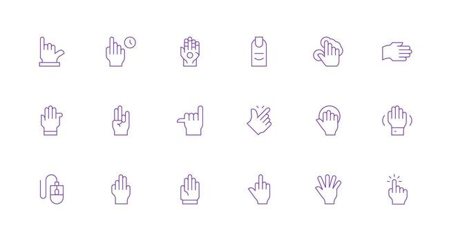 Minimal Line Style Click Icons with 18 Vectors Pixel Perfect Icon Set