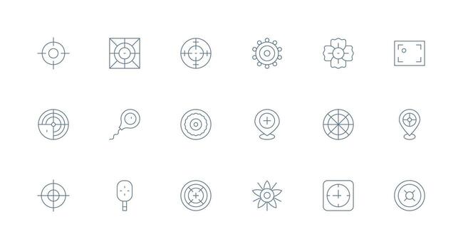 Center including 18 Minimal Line Illustrations Interface Icons for Daily Use vector