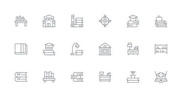 Books Visual Pack containing 18 Minimal Line Icons Digital Product Icons for Fast Delivery vector