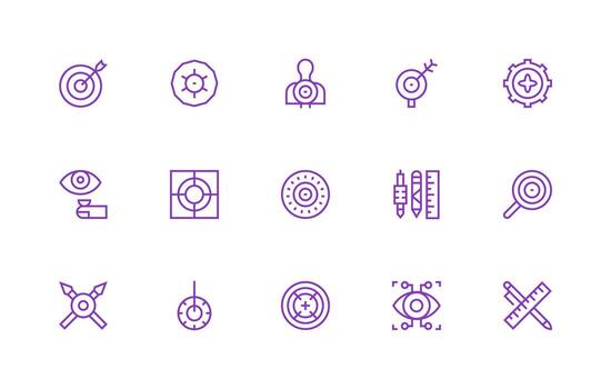 15 Regular Line Style Icons from Accuracy Collection Universal Icon Pack vector