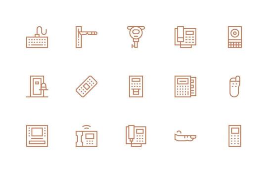 15 regular línea vectores para teclado tema de confianza íconos para todas interfaces