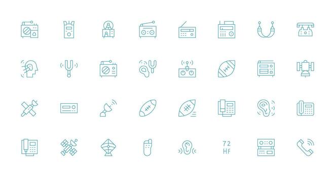32 Thin Line Vectors for Receiver Theme Versatile Icon Collection for Designers