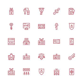 Medium Stroke Outline Icons from Authorization Set with 25 Vectors UI-Ready Icon Collection