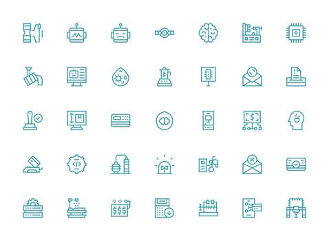 35 regular limpiar línea estilo íconos desde Procesando colección esencial íconos para rápido ui edificio vector