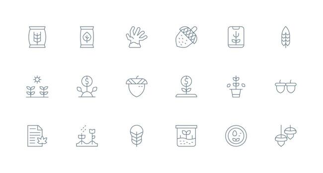Minimal Line Icons from Seed Set with 18 Vectors Compact Icon Pack