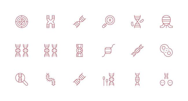 Chromosome including 18 Minimal Line Illustrations Scalable Icons for All Themes vector