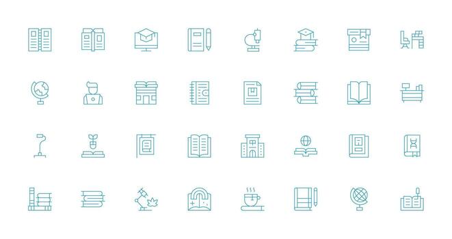 32 Thin Line Vectors for Study Theme Icons Built for Visual Consistency Pack