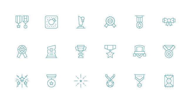 18 Minimal Line Designs for Commendation Icons Reliable Icons for All Interfaces vector