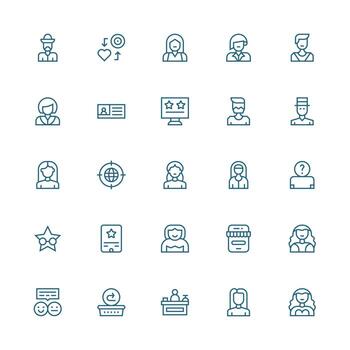 Medium Stroke Outline Icons from Customer Set with 25 Vectors Layout Icon Collection