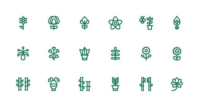 18 fuerte carrera línea íconos para vástago gráficos píxel Perfecto íconos para moderno aplicaciones vector