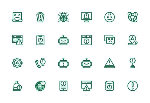 24 Thick Line Line Style Icons from Issue Collection Neatly Designed Icons for Web Platforms vector