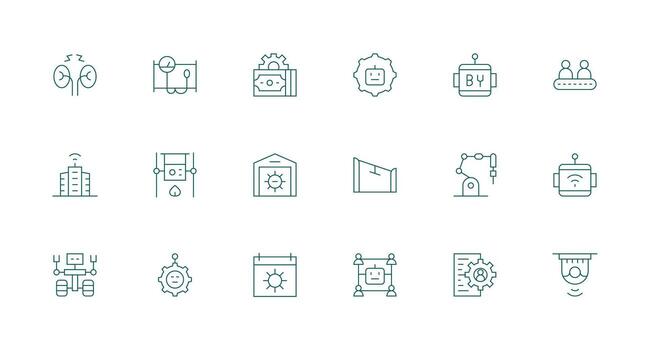 Automation Icon Collection with 18 Minimal Line Designs Essential Icon Set for Teams vector