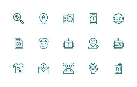 15 problema íconos en regular línea estético de múltiples fines icono paquete para plantillas vector