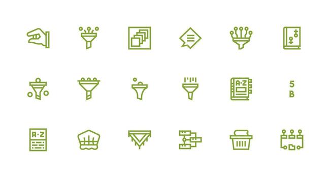 18 Strong Stroke Line Vectors for Sorting Theme Responsive Icon Set for Flexible Layouts