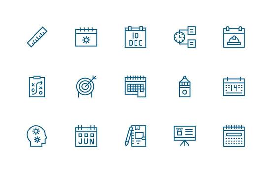 15 Regular Line Style Icons from Planning Collection Responsive Icon Set for Flexible Layouts vector