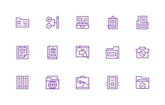 15 Regular Line Vectors for Folder Theme Design Icon Pack
