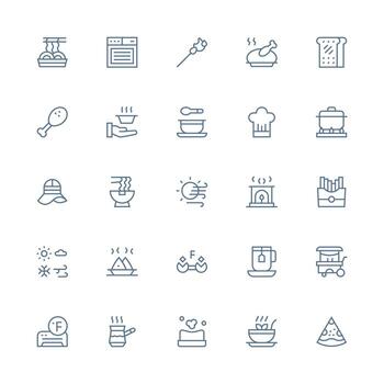 25 Icons for Hot in Medium Stroke Outline Format Scalable Icons for Cross-Platform Interfaces vector