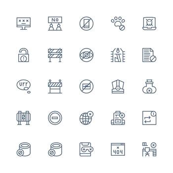 25 Medium Stroke Outline Icons for Access Denied Graphics Dashboard Icon Series vector