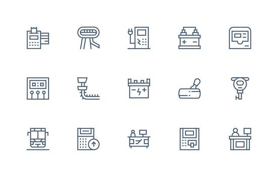 terminal visual paquete conteniendo 15 regular línea íconos claro y conciso icono conjunto colección vector