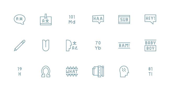 18 Icons for Typography in Minimal Line Format Reusable Icon Set vector